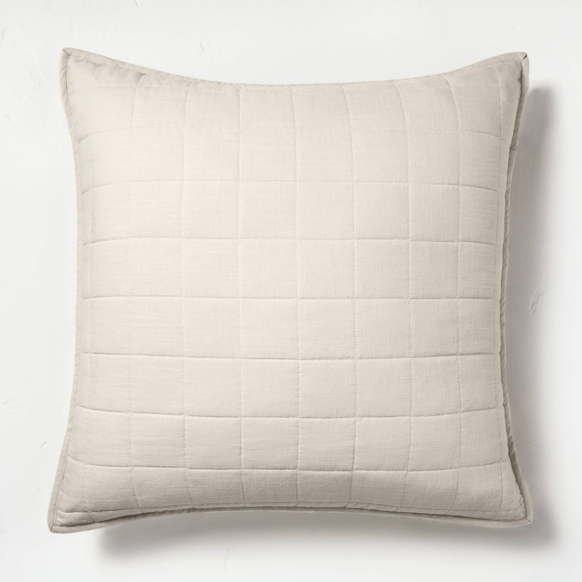 Euro Heavyweight Linen Blend Quilt Pillow Sham Natural - Casaluna™ | Target