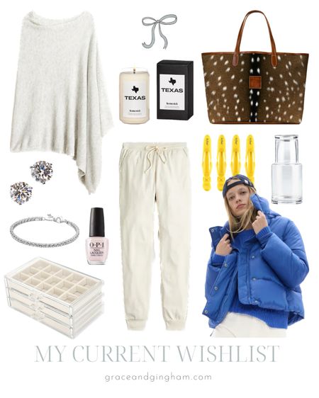 My birthday is coming up in October, so today I’m rounding up a few of my current wishlist items! ✨

Sizing: Joggers (XS) // Blue Jacket (XS Petite) // Bracelet (6.3”) // Nail Polish (Lisbon Wants Moor) // St. Anne Tote (Axis Pattern with Monogrammed Leather Patch)

Promo Codes:
J. Crew: SHOPNOW for 30% off full price + extra 50% off sale 
GAP: GAPVIP for 40% off + an additional 10% off
MACY’S: VIP for extra 30% off + 15% off beauty

#giftsforher #birthdaygifts #classicstyle #southernstyle #preppystyle

#LTKunder100 #LTKsalealert #LTKunder50