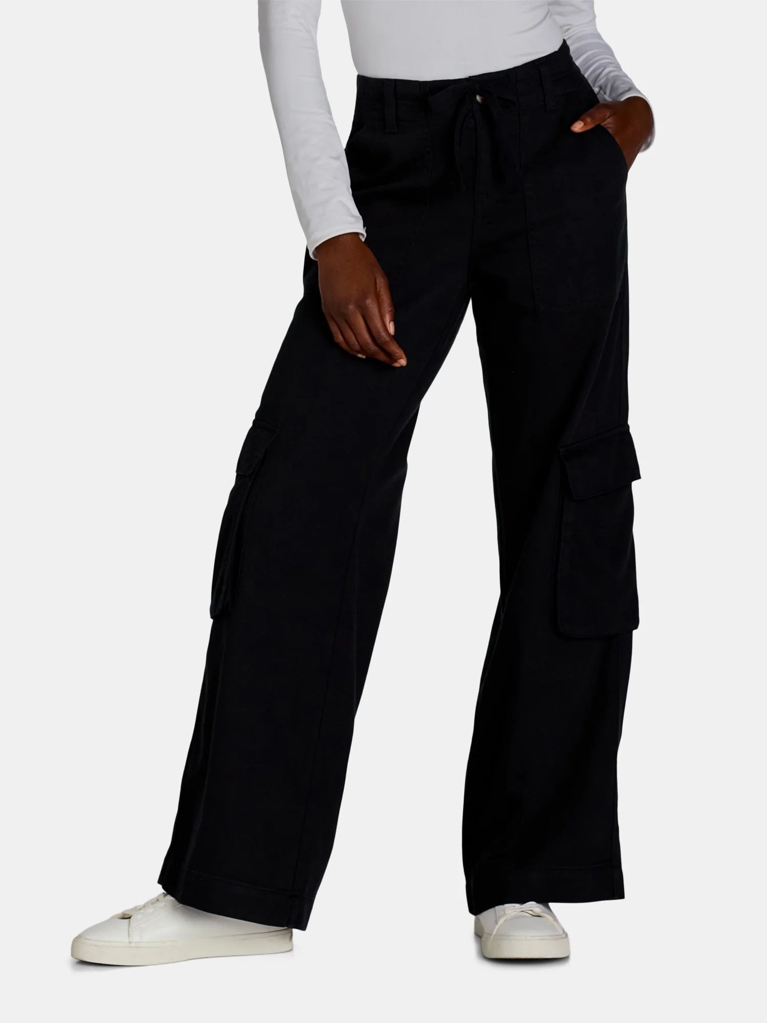 Time and Tru Women's Drawstring Cargo Pants, Sizes 2-20 | Walmart (US)