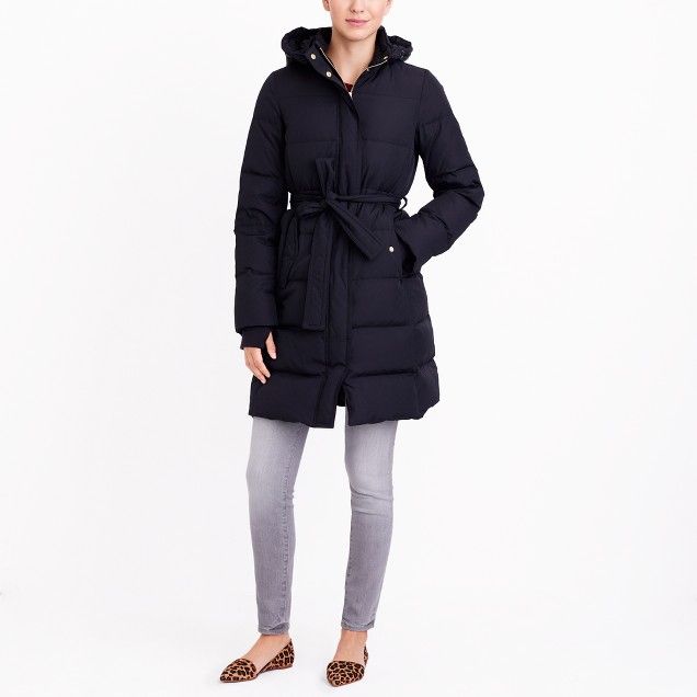Long belted puffer jacket | J.Crew Factory