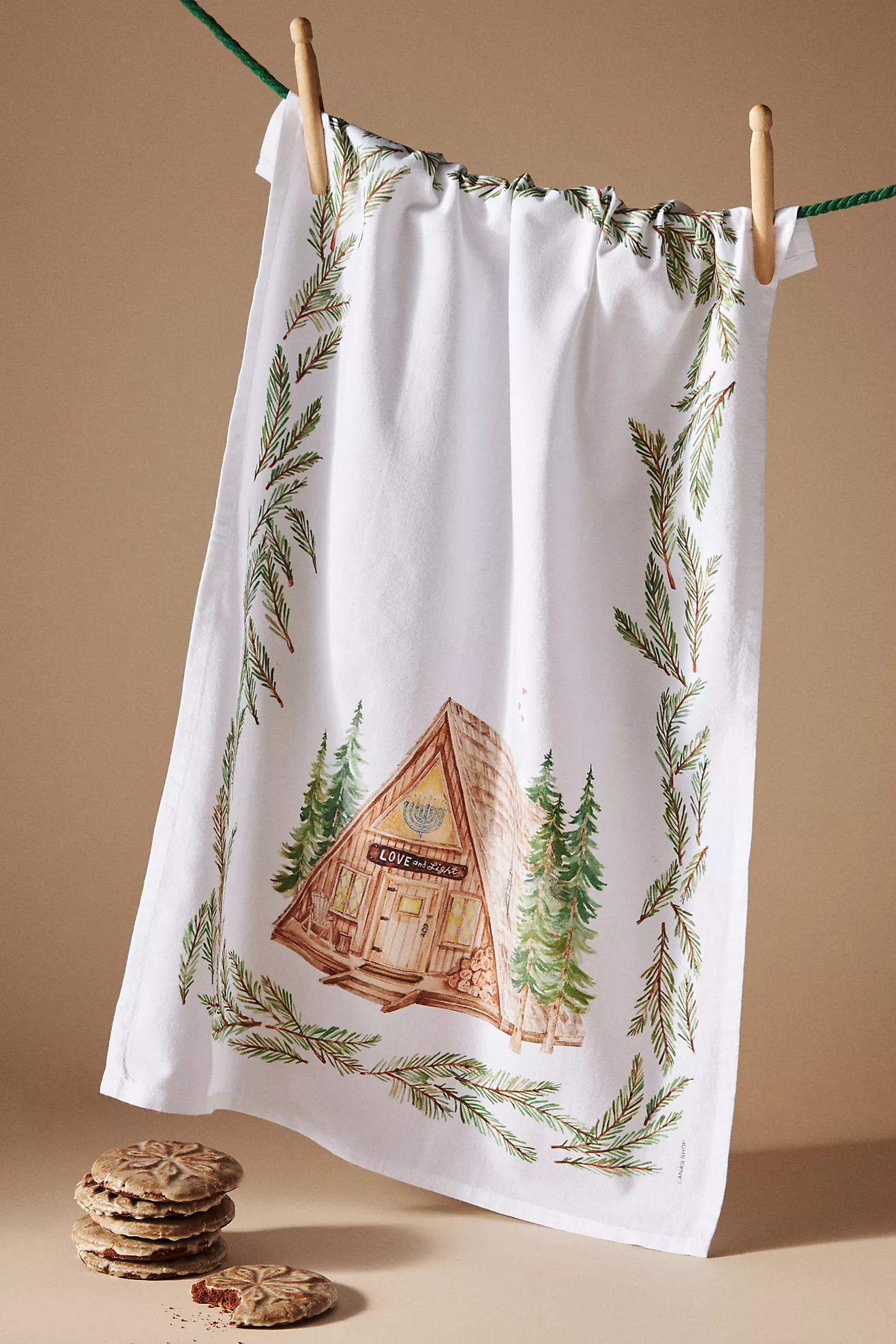 Lana's Shop Love & Light Hanukkah Dish Towel | Anthropologie (US)