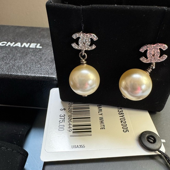 CHANEL Gold and Silver Pearl Drop Earrings | Poshmark