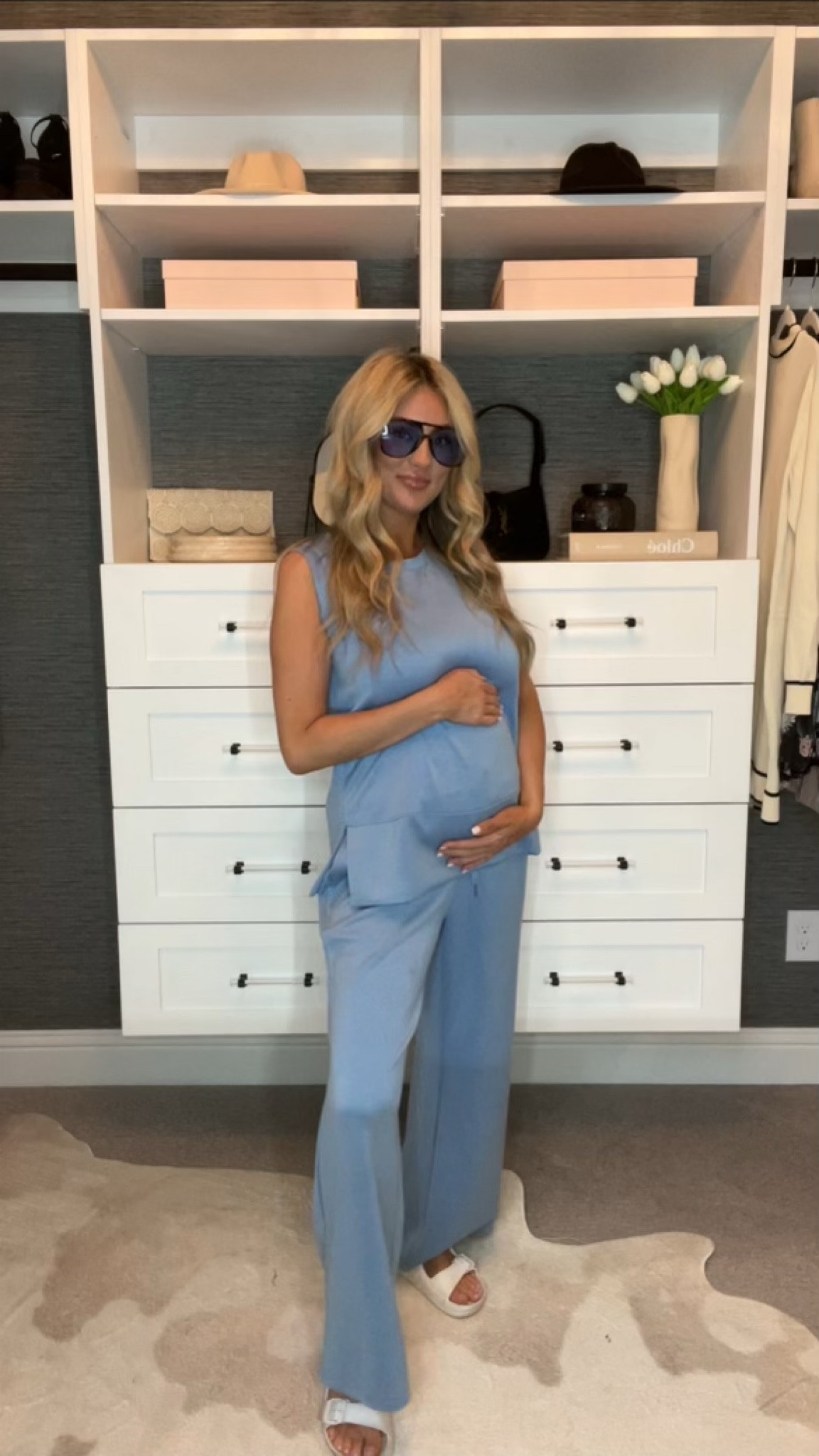 bump friendly outfit, matching set, pants and tank set, maternity style, mom fashion, baby bump, sandals, aviator sunglasses, amazon

#LTKBaby #LTKBump #LTKStyleTip