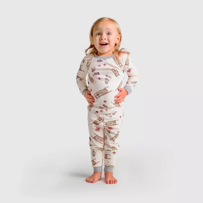 Burt's Bees Baby® Toddler Sleigh Ride Organic Cotton Pajama Set - Off White | Target