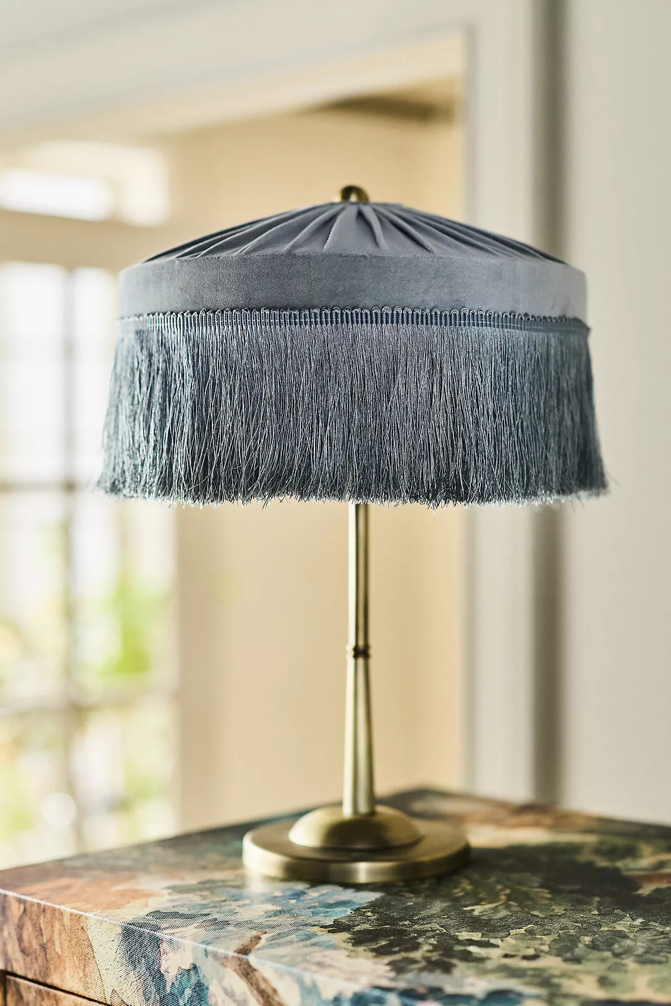 Sinclair Fringe Velvet Table Lamp | Anthropologie (US)