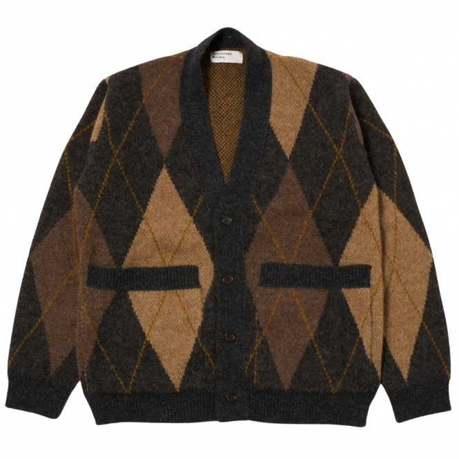 Alpaca Knit Langdale Argyll Cardigan - Brown | Stuarts London
