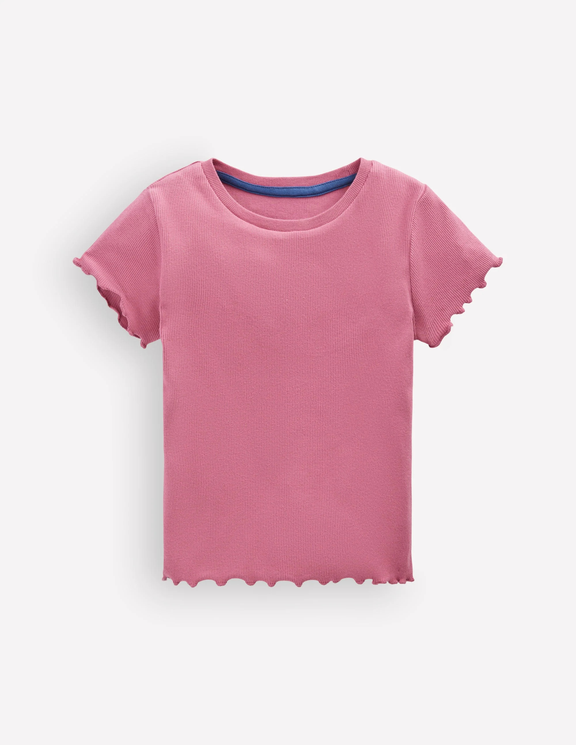 Short Sleeve Rib T-Shirt-Pink | Boden (US)