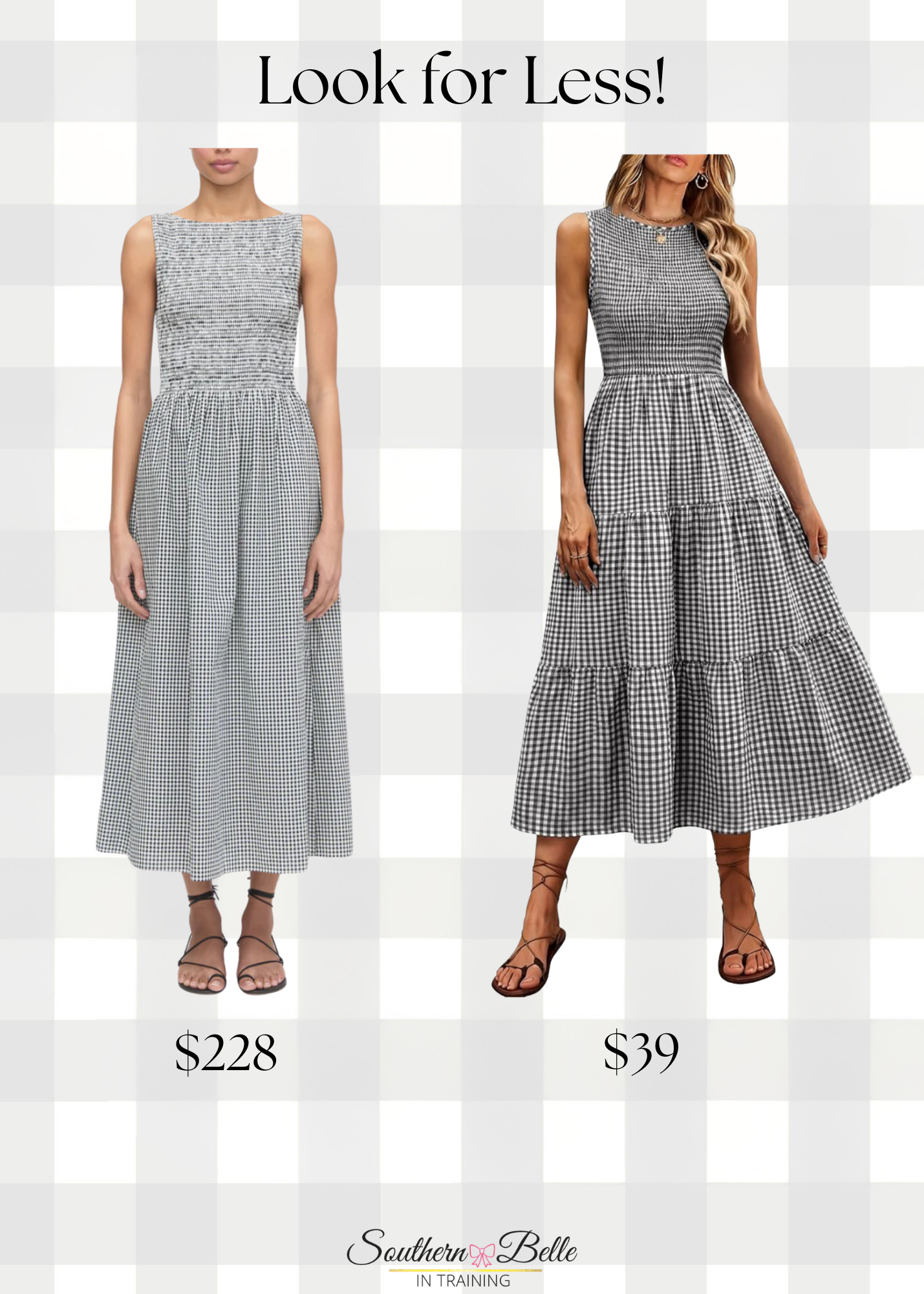 Gingham Dress Look for Less! Hill House Home vs. Amazon! 

Preppy Dress || Gingham || Black and White Outfit || Summer Dress ||  

 #LTKSaleAlert