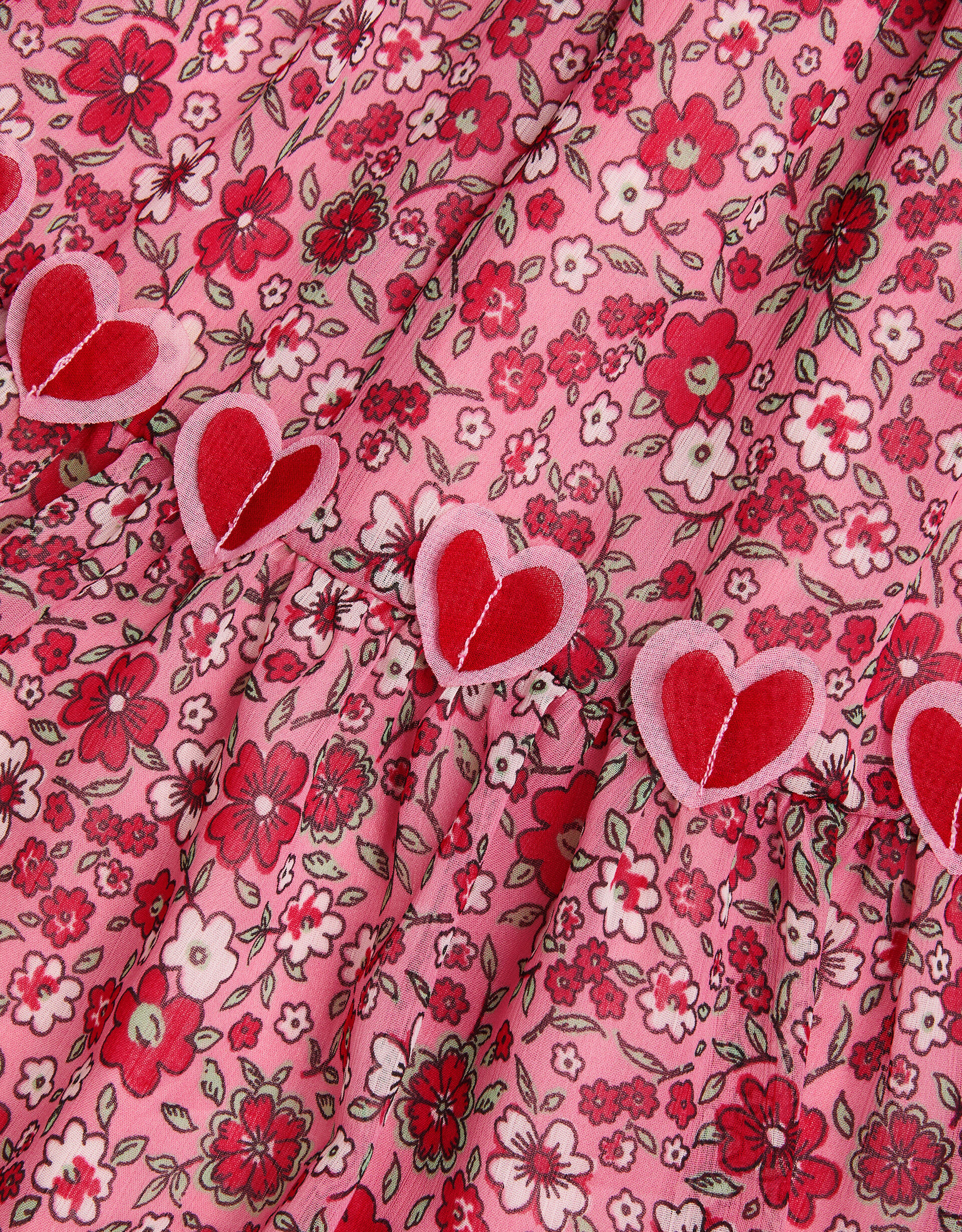 3D Hearts Floral Short Sleeve Dress Red | Monsoon (UK)