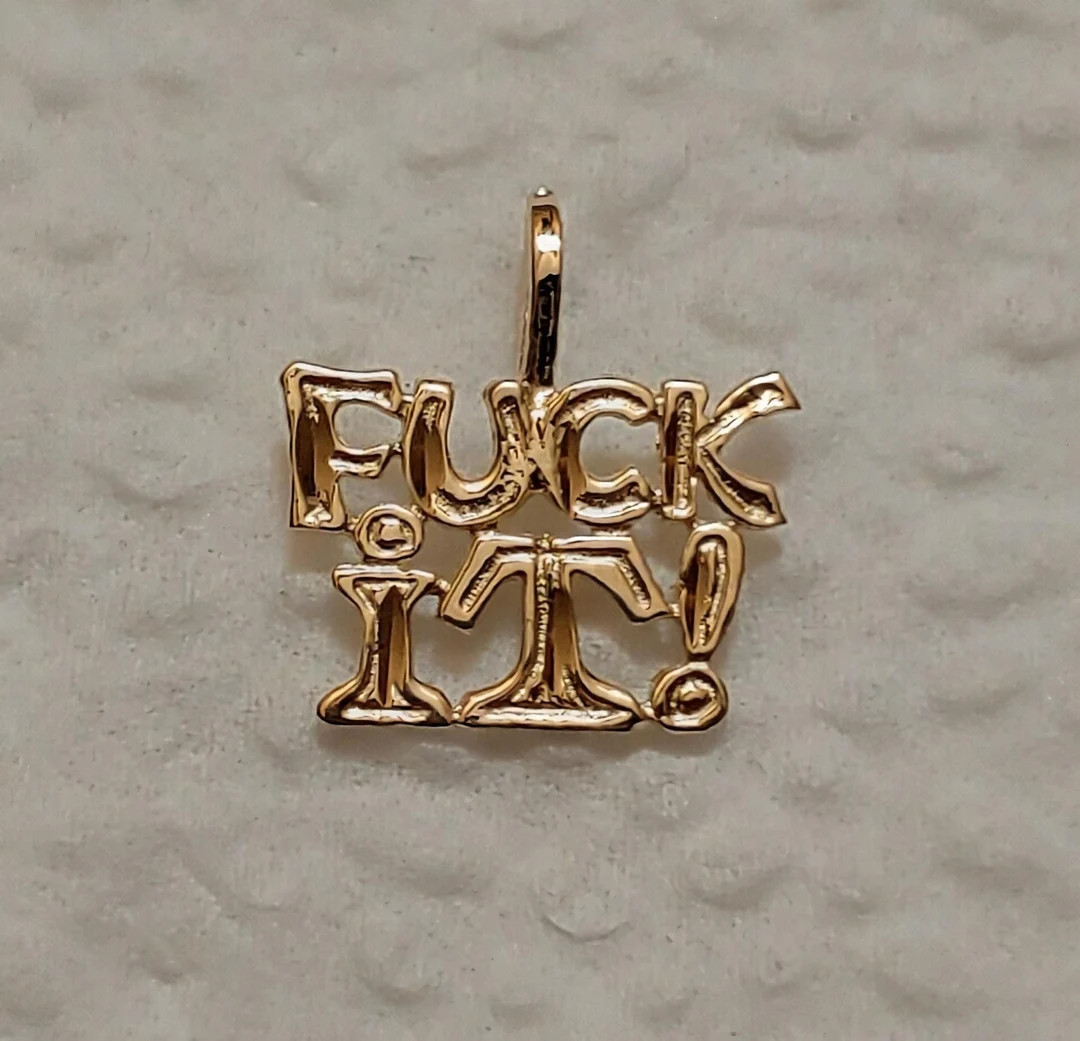 New 14k Yellow Gold Fuck It Charm Pendant | Etsy (US)