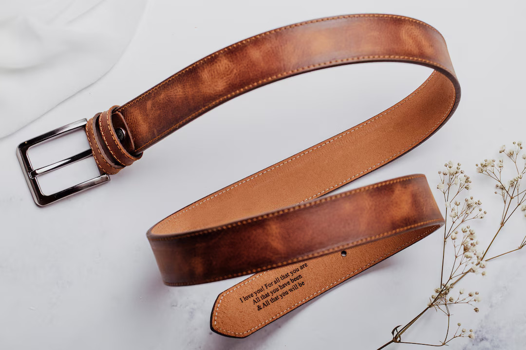 Personalized Genuine Leather Belt Christmas Gifts for Him - Etsy | Etsy (US)