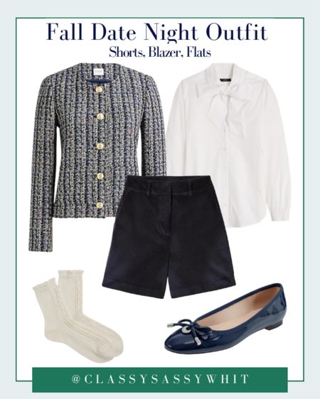 Loving all of the feminine details in this date night look, including the bow tie on the blouse and ruffles on the socks! Keeping it classic with navy tweed & ballet flats 

Classic aesthetic preppy aesthetic classic style preppy style tweed lady jacket holiday style 

#LTKstyletip #LTKSeasonal #LTKHoliday
