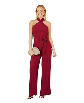 Women's Cross Over Halter Neck Jumpsuit | Macy's
