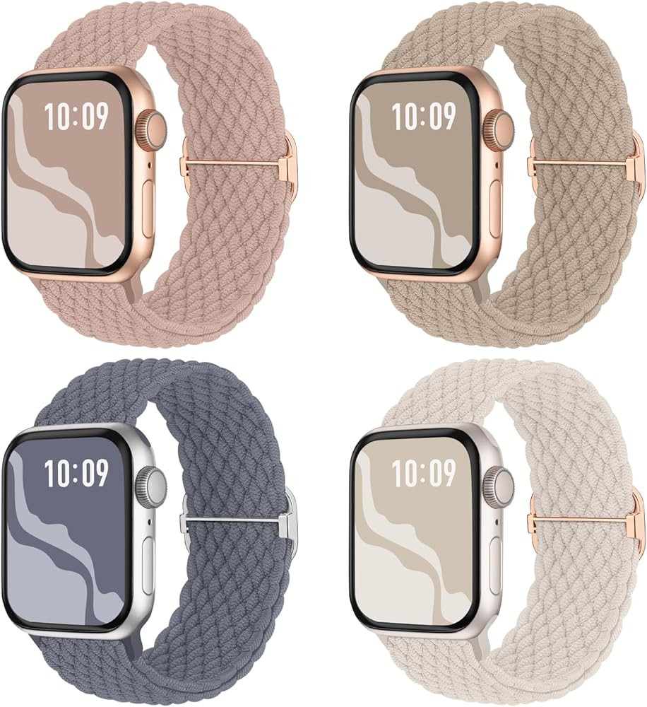 Braided Stretchy Solo Loop Compatible for Apple Watch Band 38mm 40mm 41mm 42mm 44mm 45mm 49mm for... | Amazon (US)