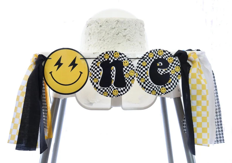 New! Happy Dude High Chair Banner One Happy Dude Smile Highchair Banner First Birthday One  Smile... | Etsy (US)