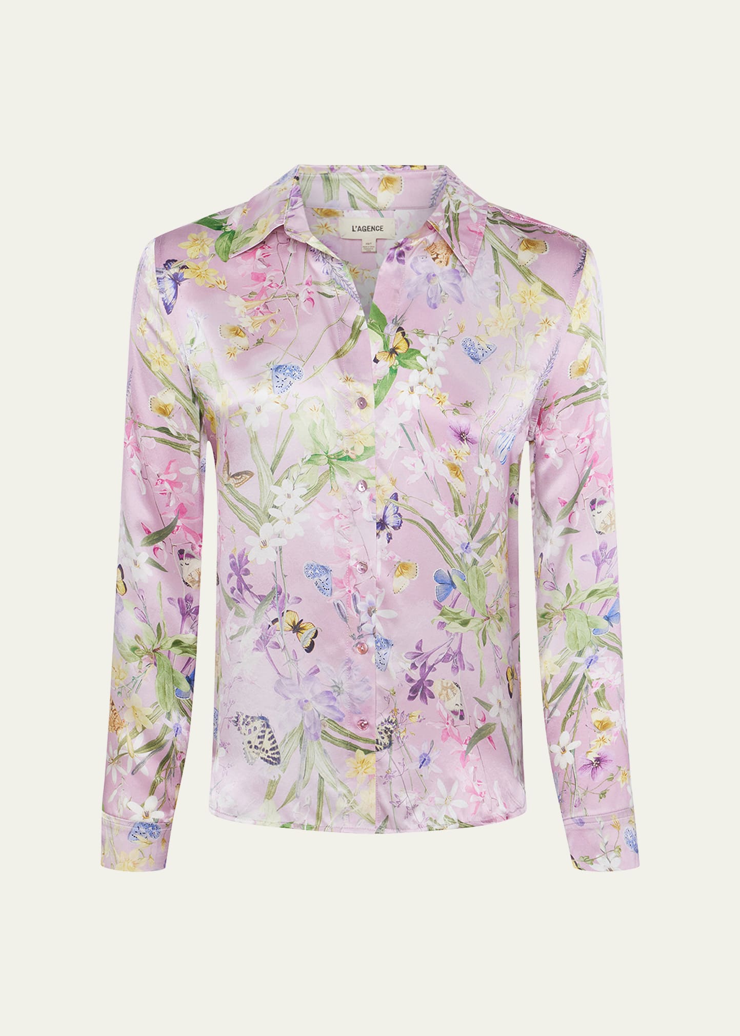 L'Agence Tyler Floral Butterfly Silk Blouse | Bergdorf Goodman