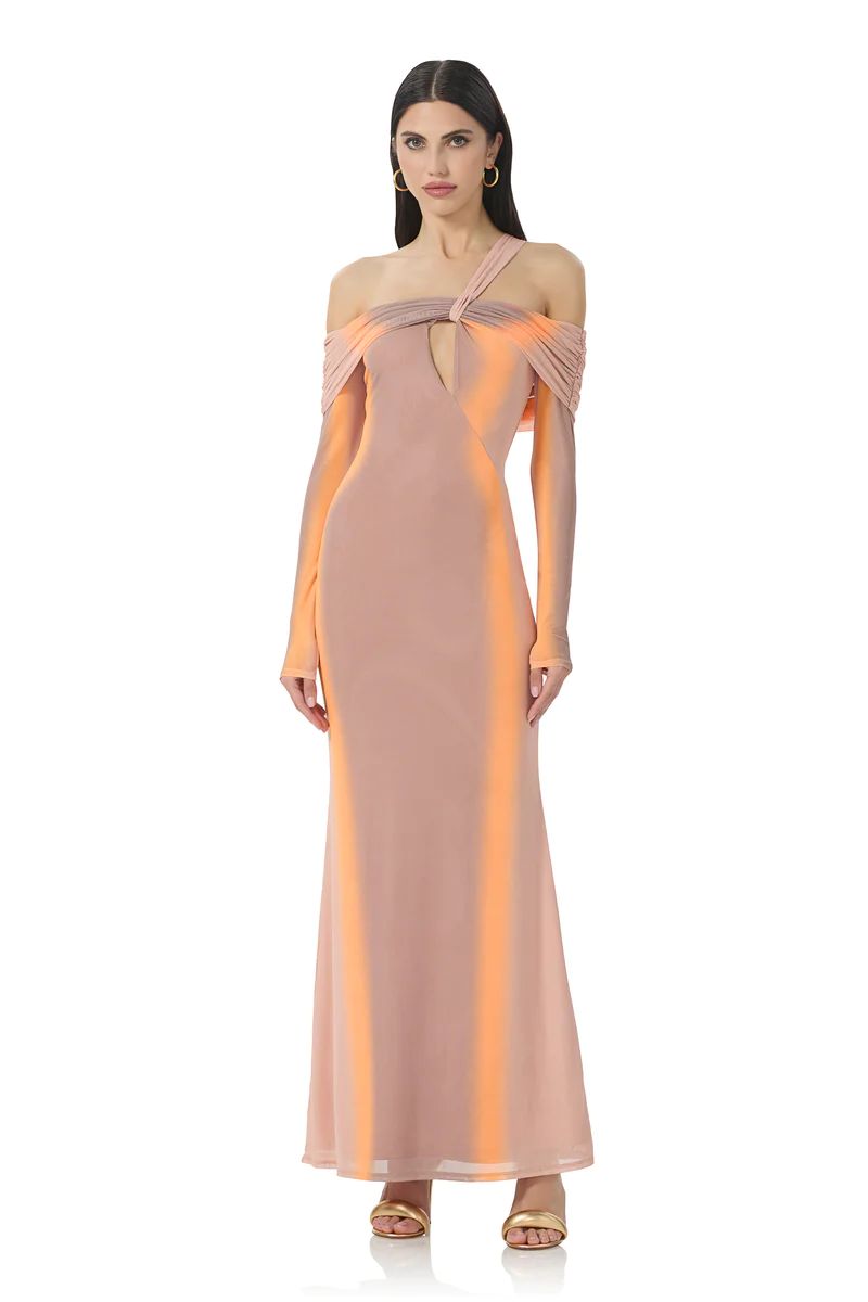 Sutton Maxi Dress - Orange Linear | ShopAFRM