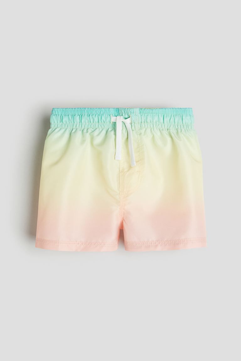 Patterned Swim Shorts - Light yellow/gradient - Kids | H&M US | H&M (US + CA)