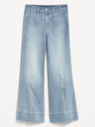 Extra High-Waisted Trouser Wide-Leg Jeans for Women | Old Navy (US)