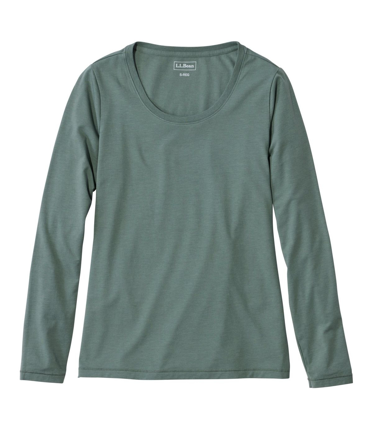Women's Soft Stretch Supima-Blend Tee, Scoopneck Long-Sleeve | L.L. Bean