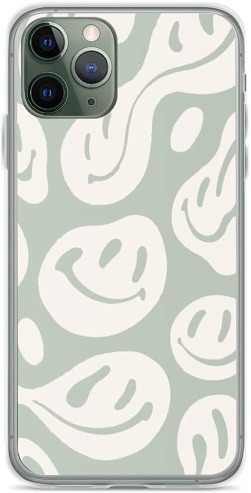 Phone Case Liquid Smiley Sage Green Compatible with iPhone 12 11 X Xs Xr 8 7 6 6s Plus Mini Pro M... | Amazon (US)
