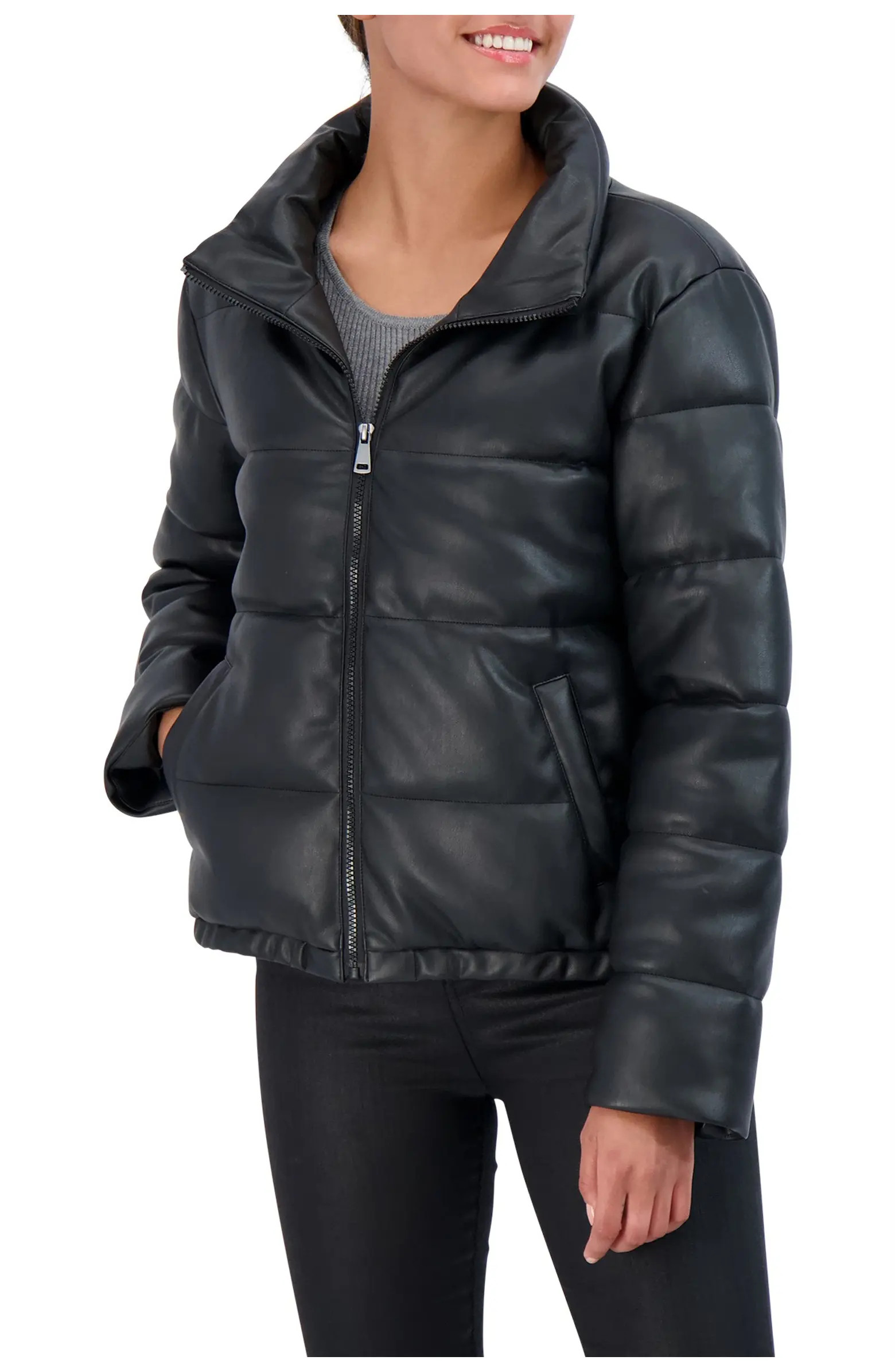 Collection Faux Leather Puffer Jacket | Nordstrom Rack