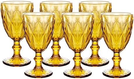 NiLor Amber Glasses Goblets Drinkware Set Water Glasses Wine Glasses Set of 6 Drinking Glasses Vi... | Amazon (CA)