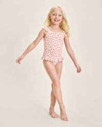 Girls Sleeveless Floral Smocked Flutter One Piece Swimsuit - Swim Shop - PINK | Gymboree | Gymboree
