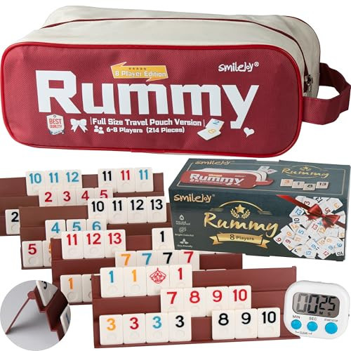 Smilejoy Rummy Cube 8 Player Edition, 214 Tiles in Travel Canvas Bag | Amazon (US)