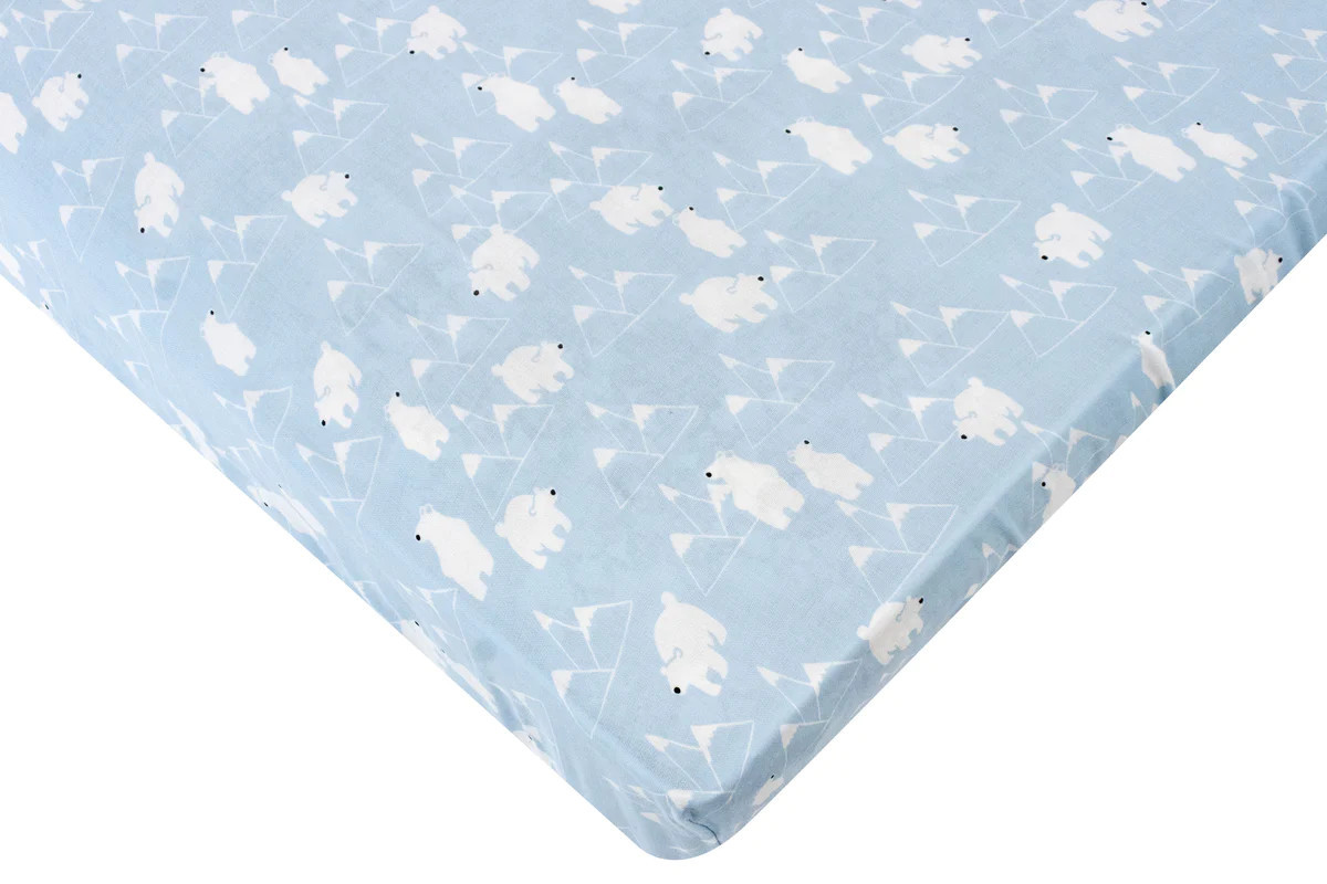 Fitted Bamboo Crib Sheet - Snowy Peaks | Nest Designs