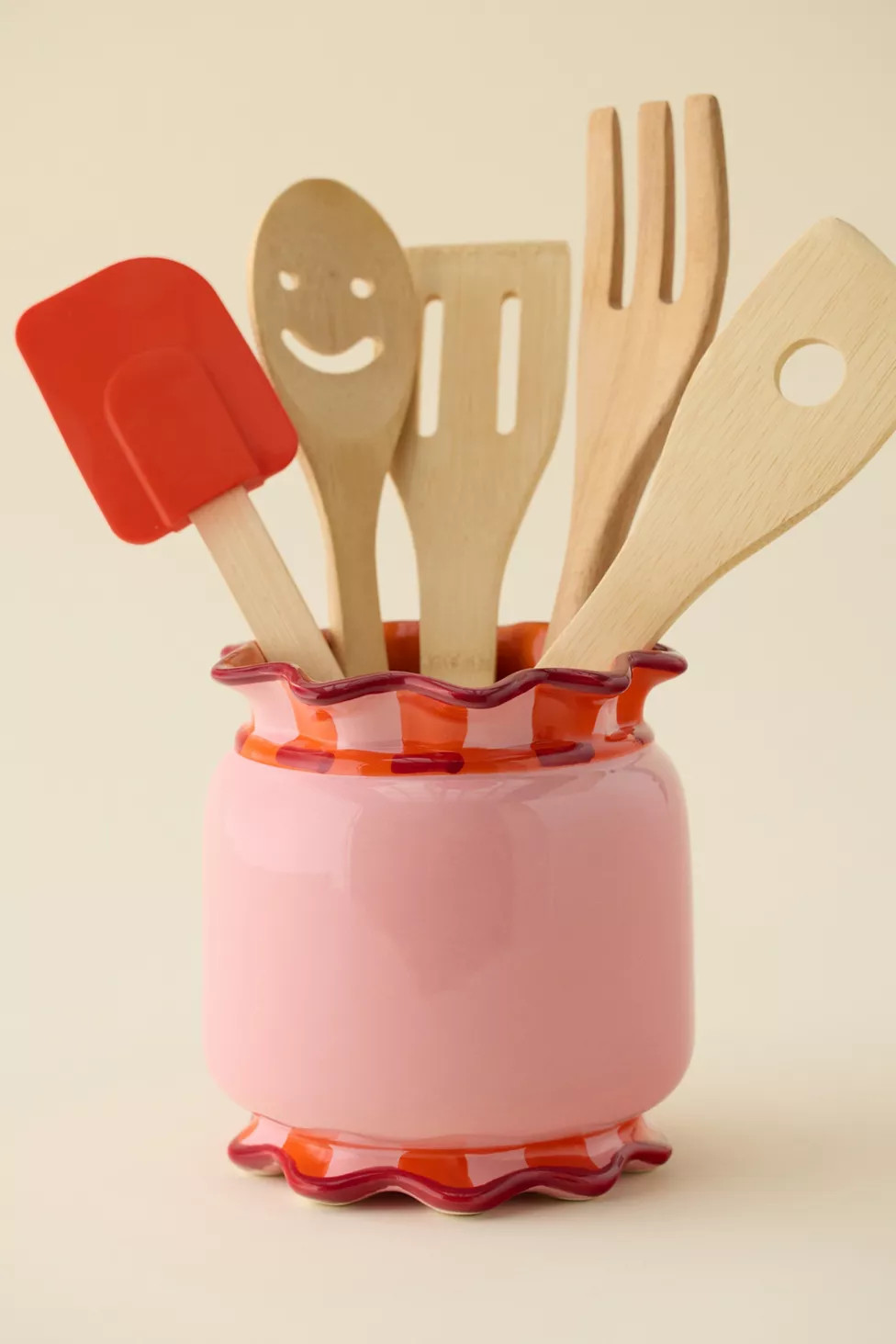 Wavy Striped Ceramic Utensil Holder | Urban Outfitters (US and RoW)