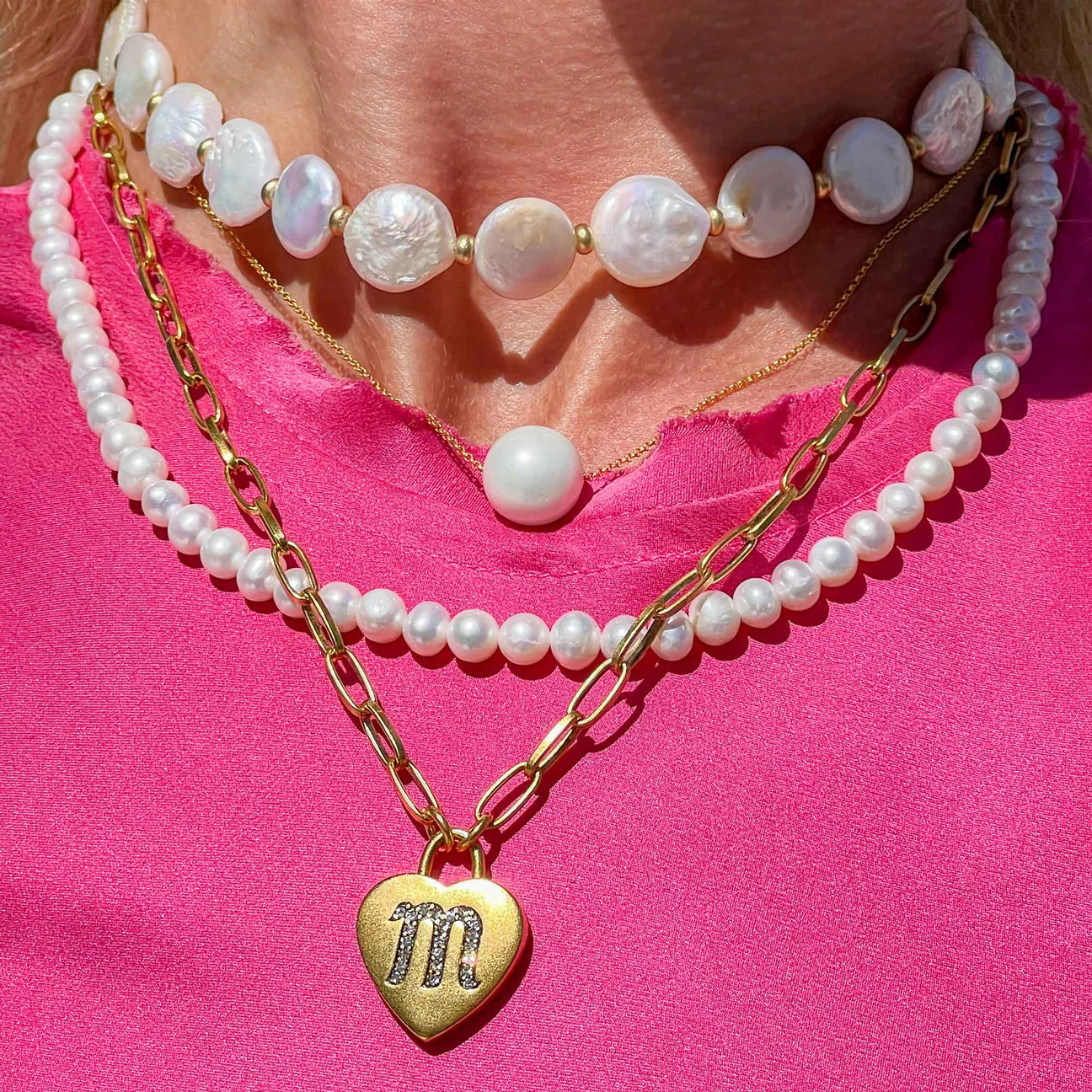 Heart Initial Necklace | Sequin