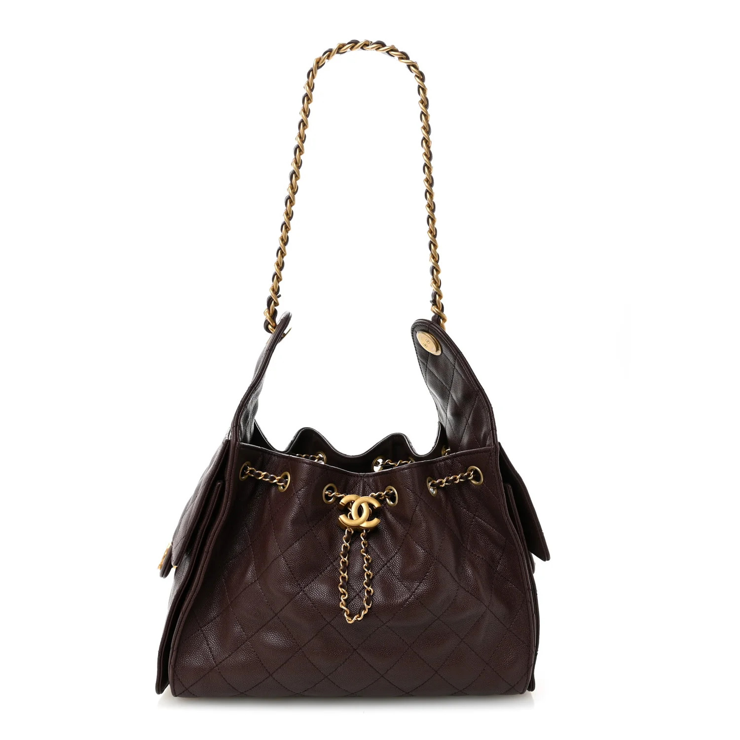 Caviar Quilted Small Chanel 25 Handbag Dark Brown | FASHIONPHILE (US)