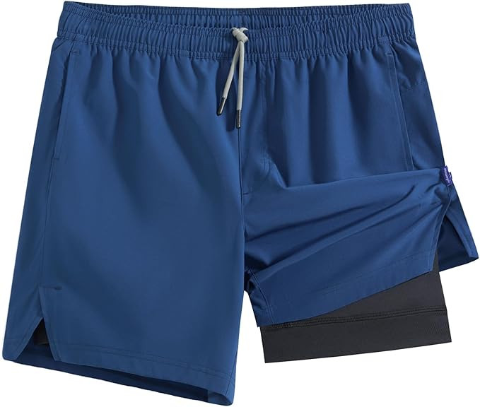 maamgic Gym Shorts for Men 7 inch Inseam with Liner Stretch 2 in 1 Workout Shorts Men Quick Dry A... | Amazon (US)