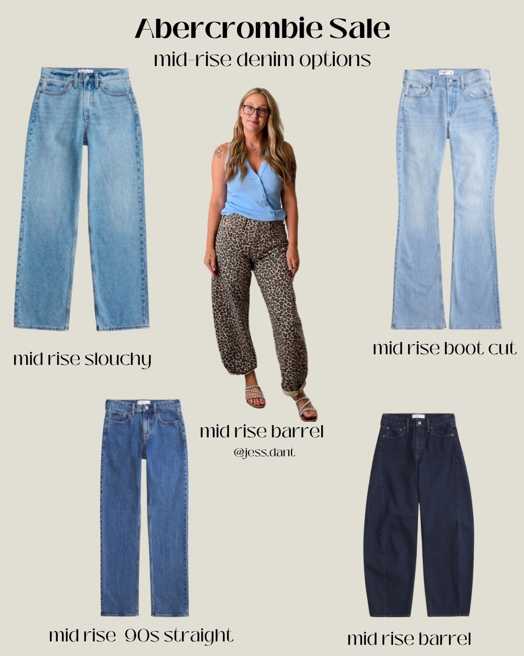 Abercrombie Denim Sale: 
Mid Rise options! 
Wearing the barrel jean in size 28L
I’m 5’8 / 145 lbs  

#LTKFindsUnder50 #LTKSaleAlert #LTKStyleTip