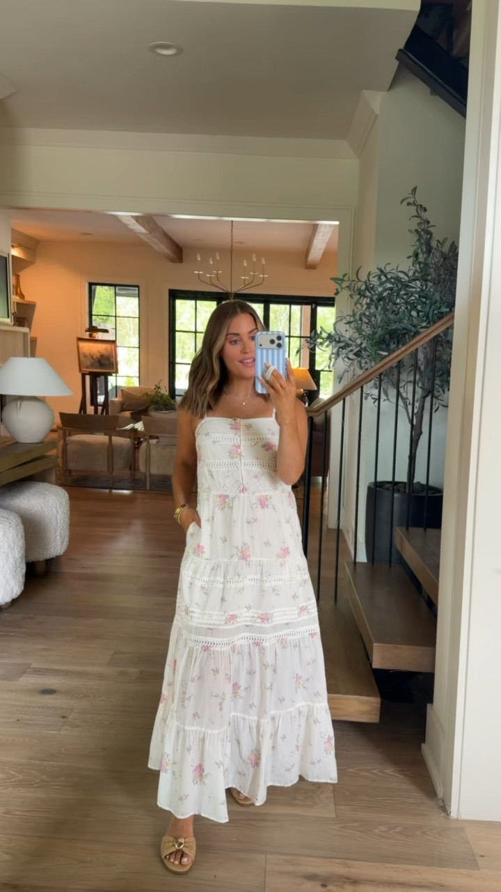 Wearing an xs in this floral spring maxi dress☀️ Target has so many cute finds right now! Also linking my sandals, run true to size! Currently 16 weeks pregnant for reference! 

#LTKSeasonal #LTKootd #LTKmomlife