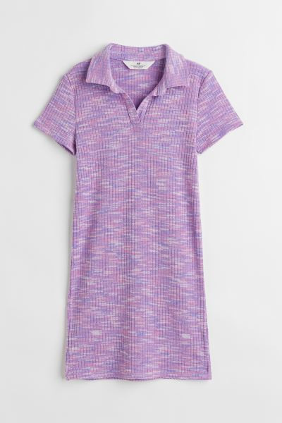 Ribbed Jersey Dress with Collar | H&M (US + CA)