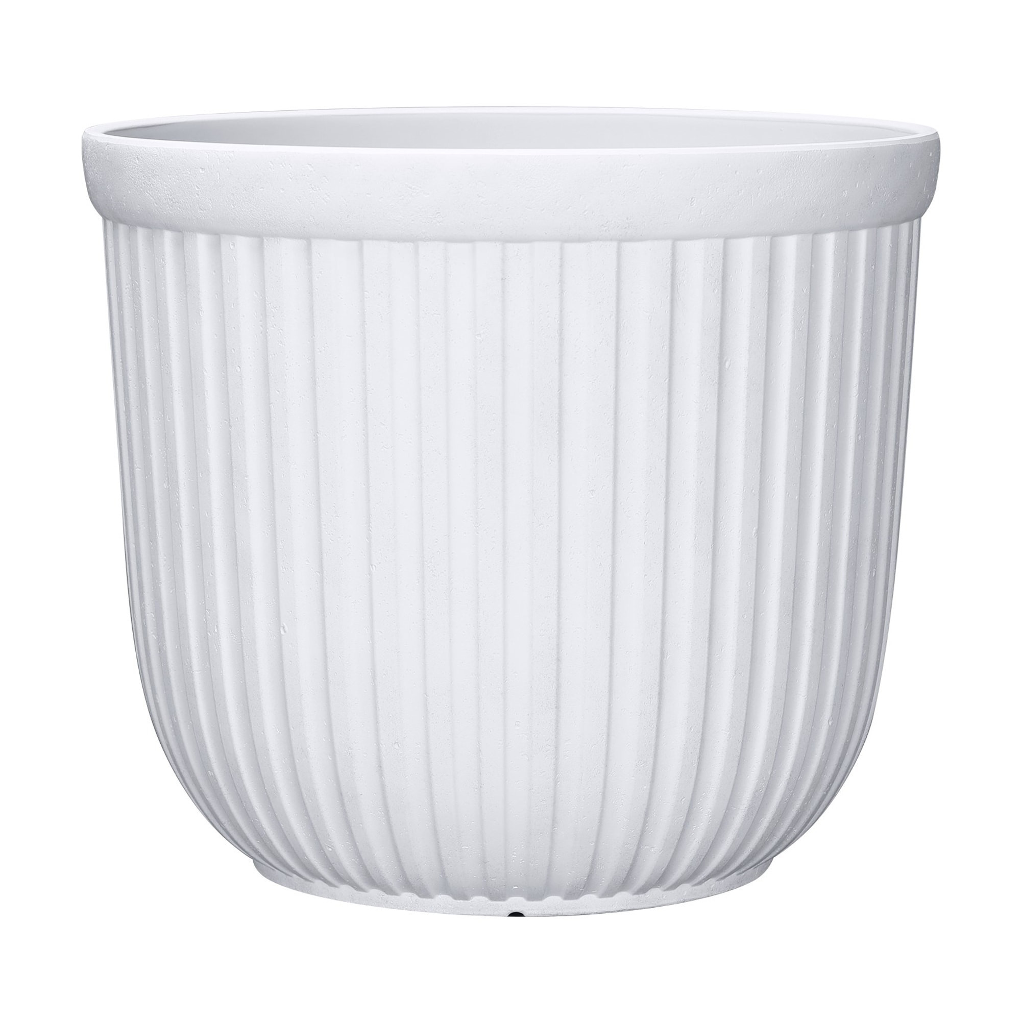 Origin 21 Round 16.54-in W Large White Recycled plastic Contemporary/Modern Indoor/Outdoor Plante... | Lowe's