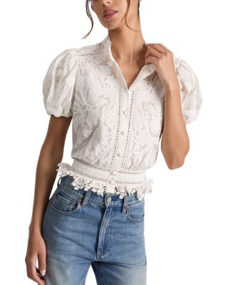 Loryn Embroidered Eyelet Puff Sleeve Top | Bloomingdale's (US)