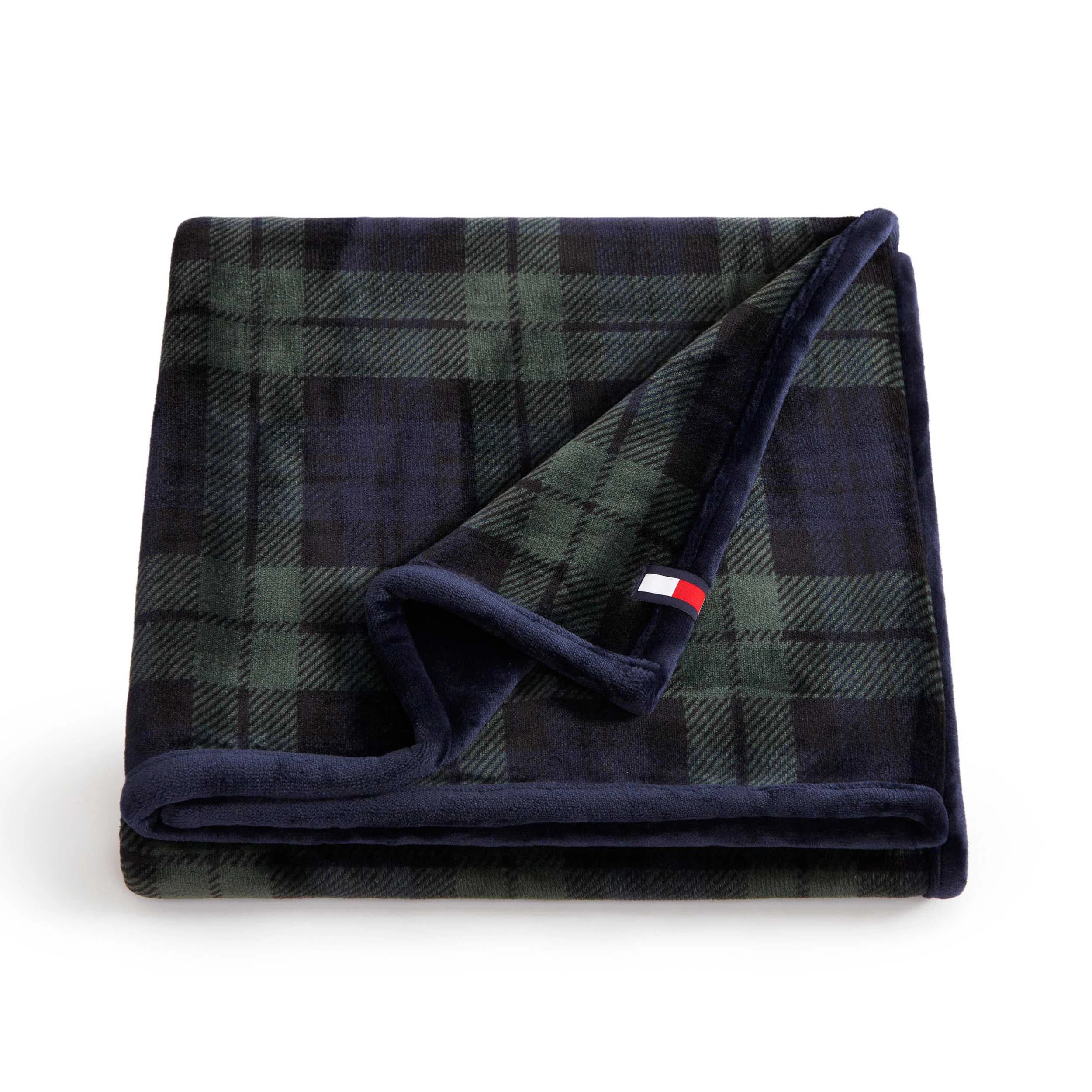 Tommy Hilfiger Edinburgh Tartan Blue Reversible Lush Throw Blanket | Wayfair North America