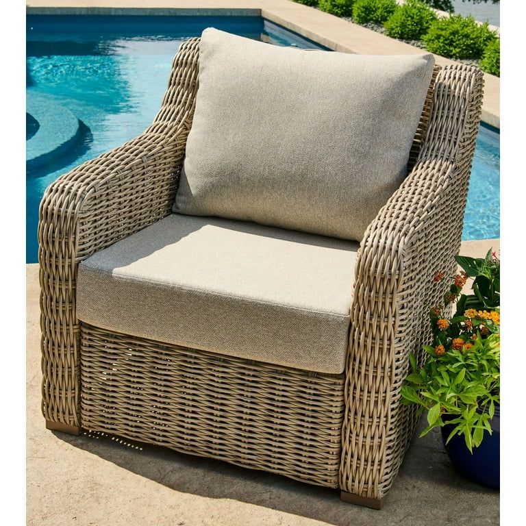 Better Homes & Gardens Beige Outdoor 24" x 24" 2 Piece Deep Seat Cushion Set - Walmart.com | Walmart (US)