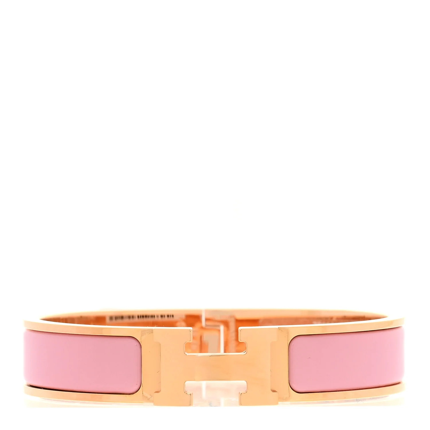 Hermes Enamel Narrow Clic Clac H Bracelet PM Rose Delirium 1881710 | FASHIONPHILE (US)