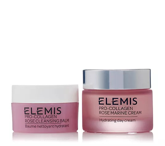 Elemis Pro-Collagen Marine Cream 30ml & Rose Cleansing Balm 20g - QVC UK | QVC UK