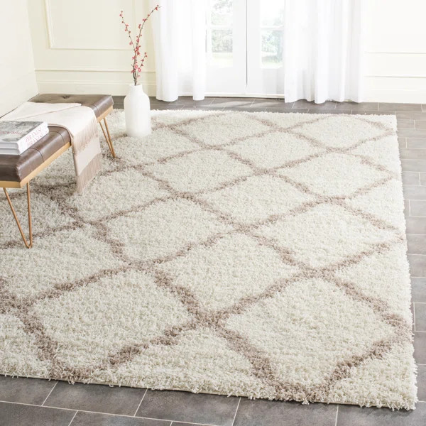 Lapidge Geometric Ivory/Beige Area Rug | Wayfair North America
