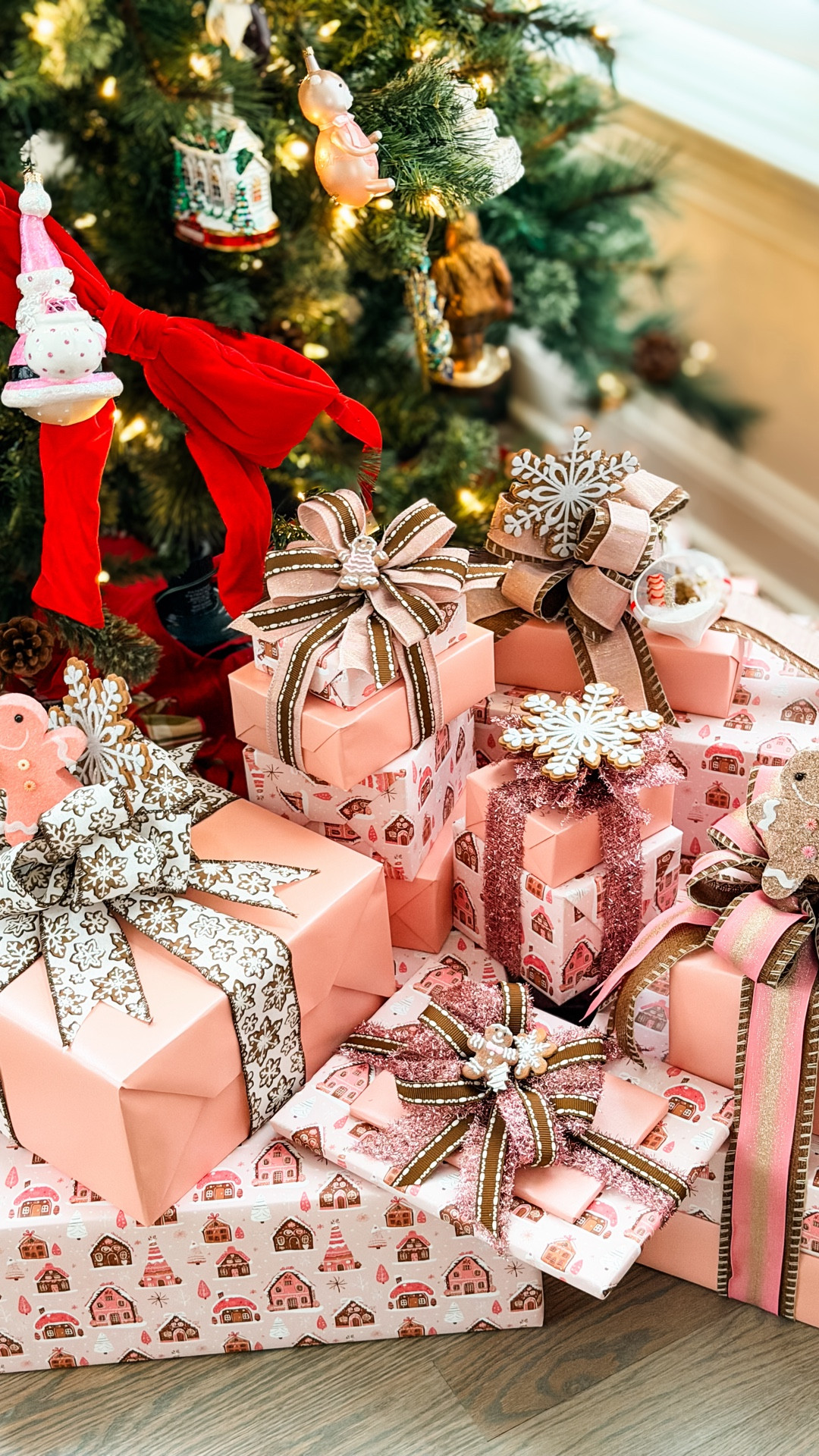 There’s nothing I love more than wrapping Christmas presents for my daughter—welcome to her Gingerbread Wonderland.

Wrapping her gifts brings me more joy than I can put into words. From the paper to the bows to every tiny detail, this was such a labor of love. Sharing a little peek behind the paper—how I styled her gifts and where I found my supplies—because these are the moments that make the magic for me!

She will forever be my favorite client 🥰🩷🤎🤍 Merry Christmas! 

#LTKSeasonal #LTKstorytime #LTKHoliday