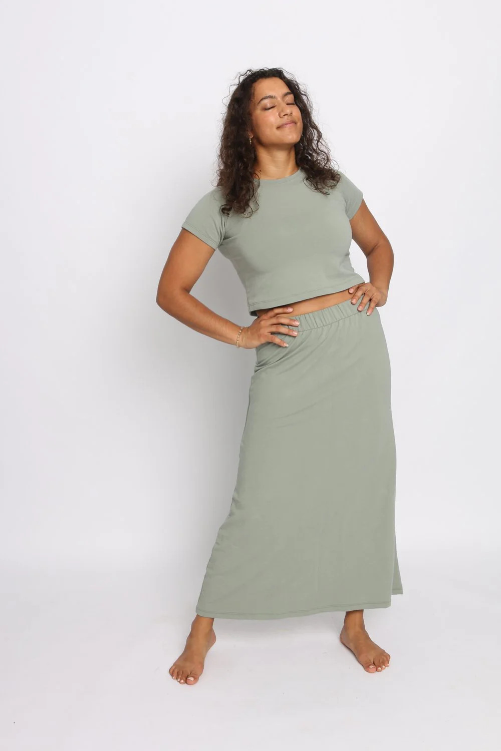 Lounge Maxi Skirt in Pistachio | Conscious Clothing