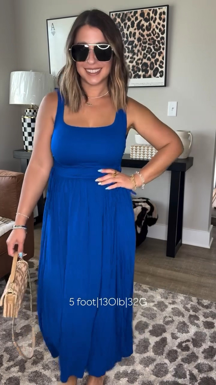 This blue dress is absolutely stunning and perfect for my fellow petite girls. I love that you can wear a regular bra with it and the length is so good. This cobalt blue is gorgeous for summer and the straw/raffia accessories are such a good touch. 
Spring outfit inspo

#LTKPetite #LTKMidsize #LTKSeasonal