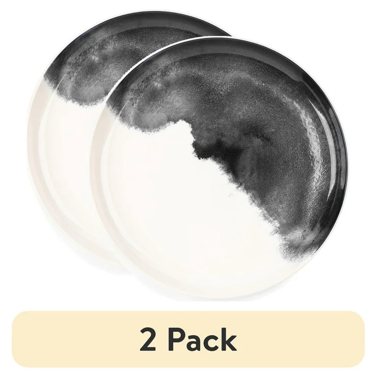 (2 pack) Thyme & Table Stoneware Drip Dinner Plate, Grey | Walmart (US)