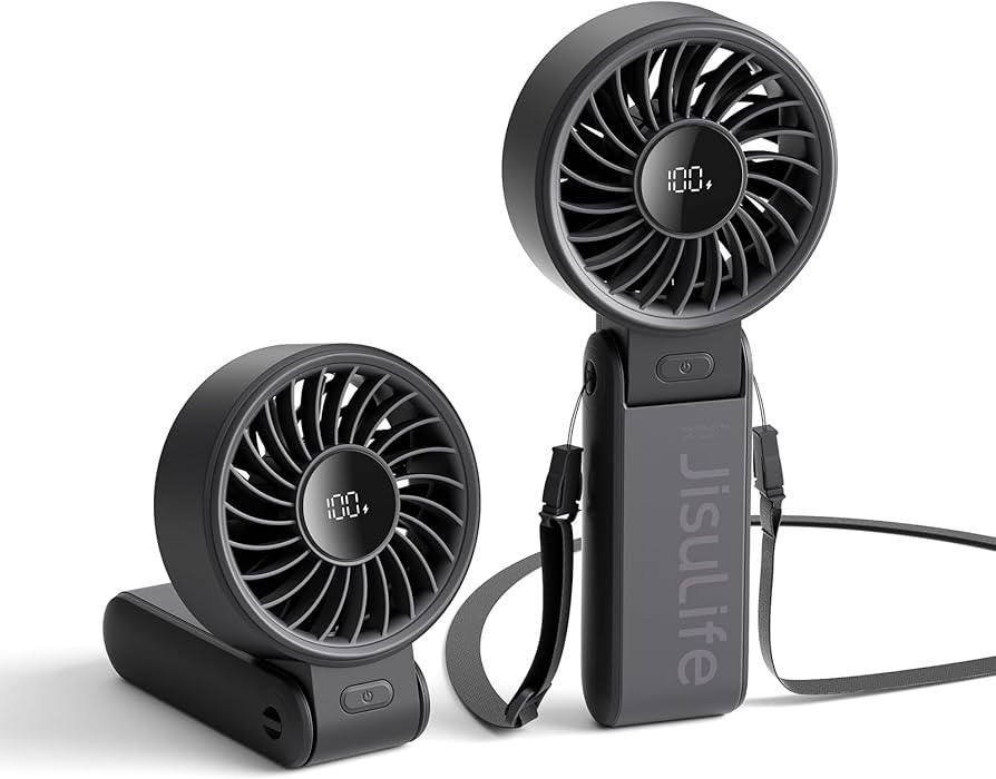 JISULIFE Handheld Fan Life7 \u2013 Ultimate Flexibility: Wide & Strong Airflow, 19.5H Max Cooling... | Amazon (US)