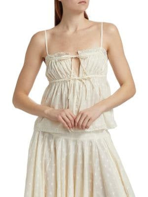 Quinn Clipped Dot Cotton Top | Saks Fifth Avenue OFF 5TH